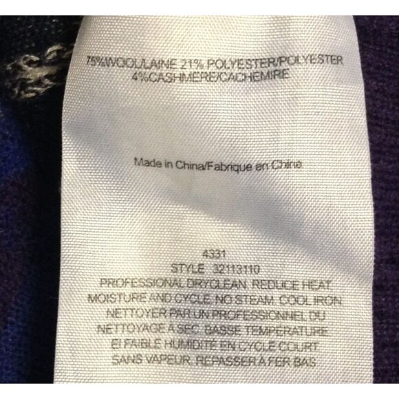 Tory Burch Cardigan Sweater M Chevron Stripe Wool Cashmere Knit Aztec Southwest - Picture 8 of 8